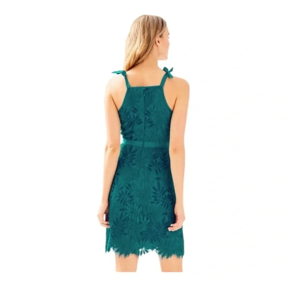 Lilly Pulitzer Kayleigh Shift Dress Tidal Wave Fern Gallery Lace  Size 4 - Picture 2 of 9